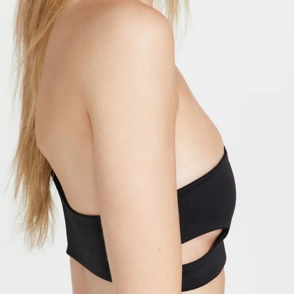 Joues de Sable Swim NWT Emmy One Shoulder Bikini Top in Noir/Black size Medium - Picture 8 of 8